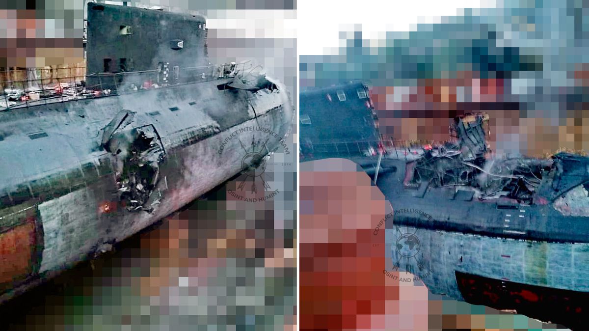 Foto: Takhle teď vypadá ruská ponorka zničená v Sevastopolu